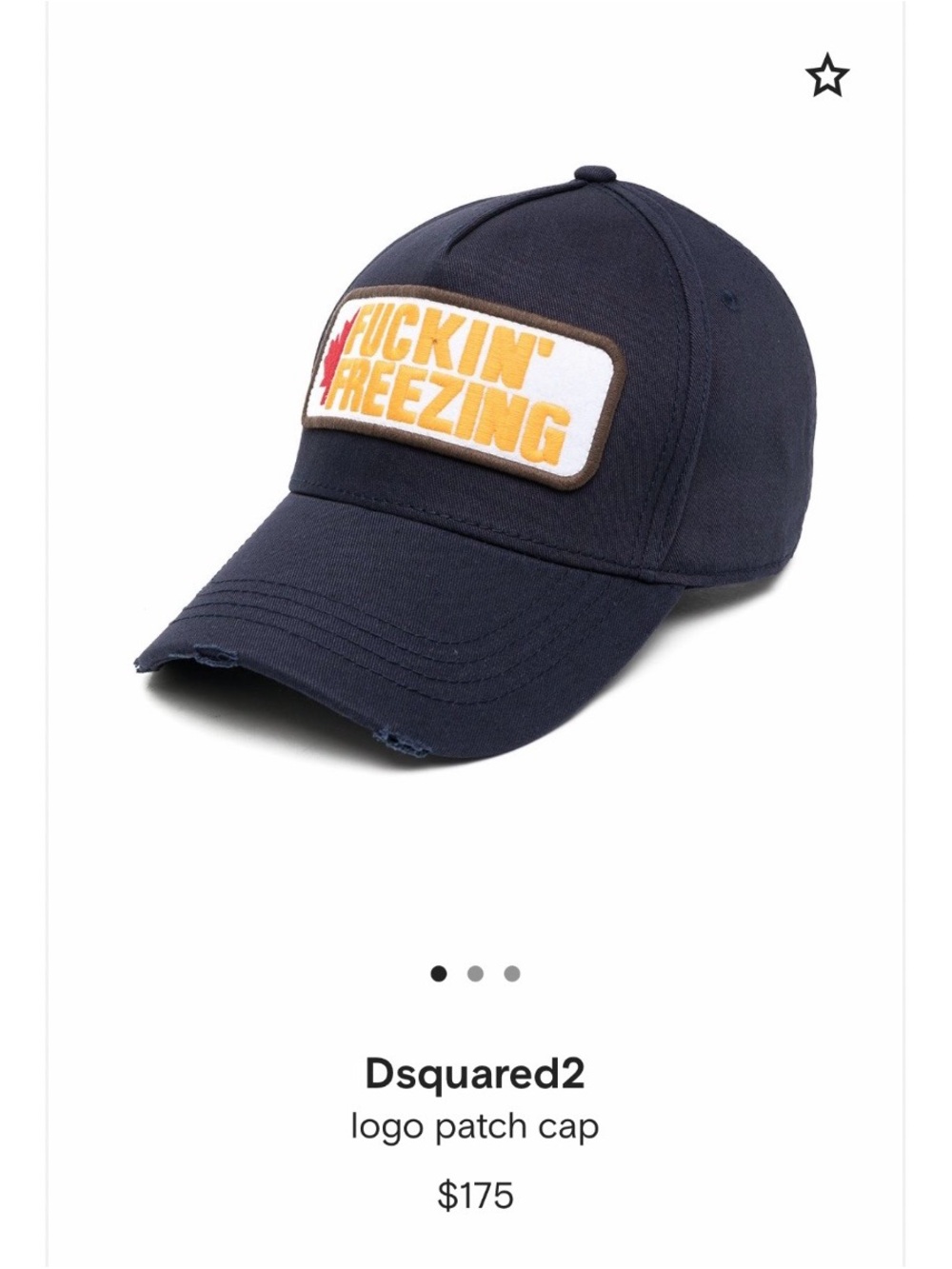 DSQUARED2 Navy Baseball Cap with Bold Patch